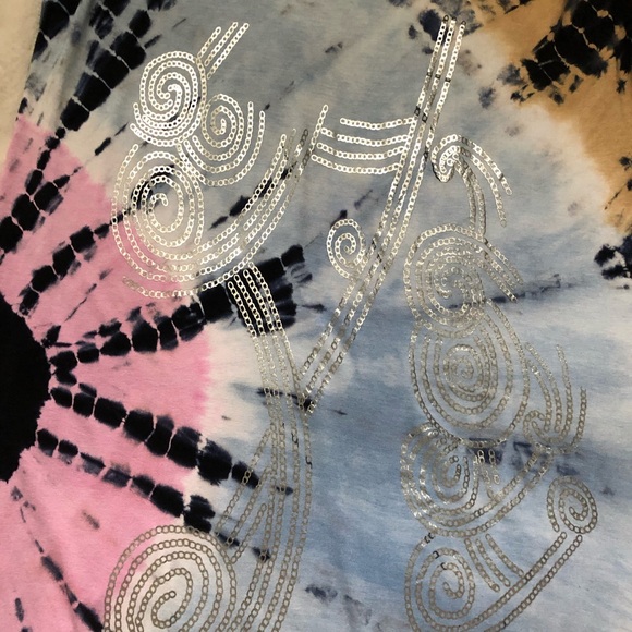 Plus Size Women’s Dress Multi silver decoration tie-dye adjustable shoulders - Picture 6 of 11